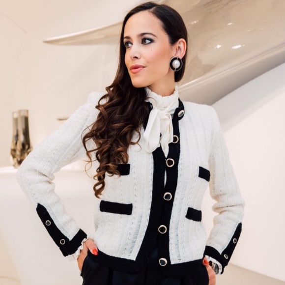 ❌SOLD❌ SAINT LAURENT Two Tone Wool Cardigan - Picture 3 of 12